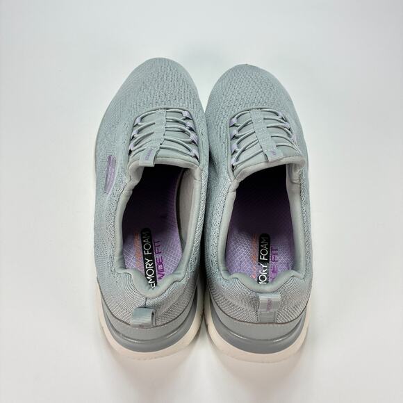 Skechers Summits Grey Knit Slip On Running Shoes 179052WR Women's Size 10 - Picture 6 of 10